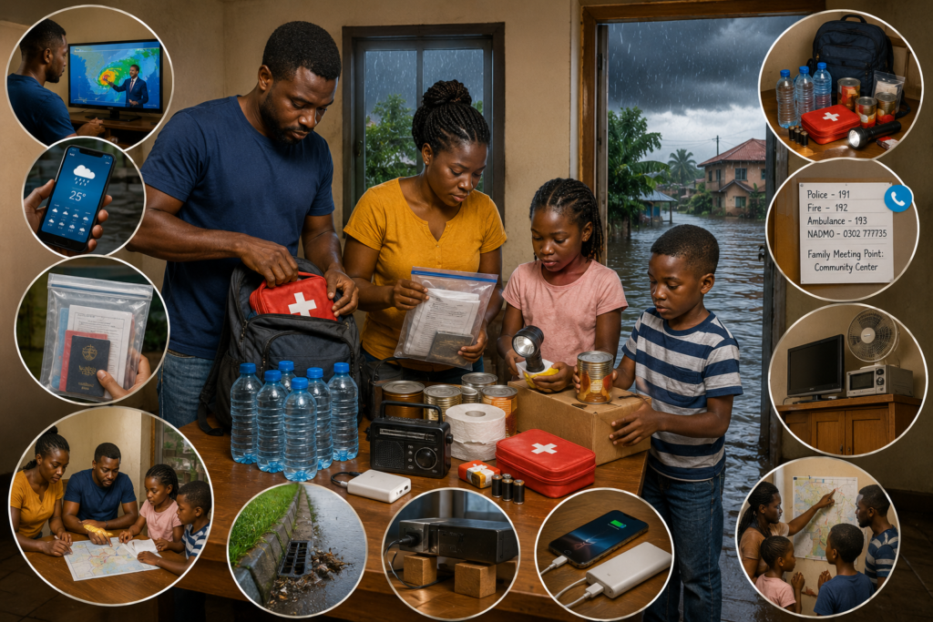 Safety measures taken by Ghana local people during the floods of 2026