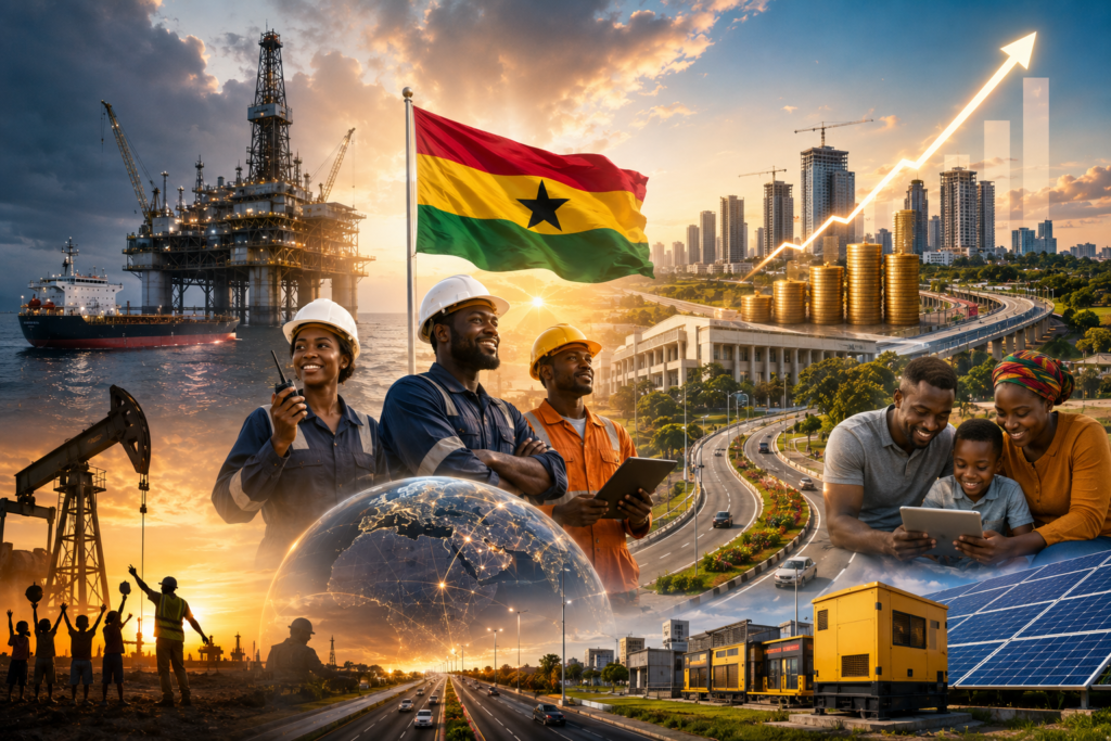 Ghana's crude oil production will increase the employment opportunities in the coming years under President John Mahama.