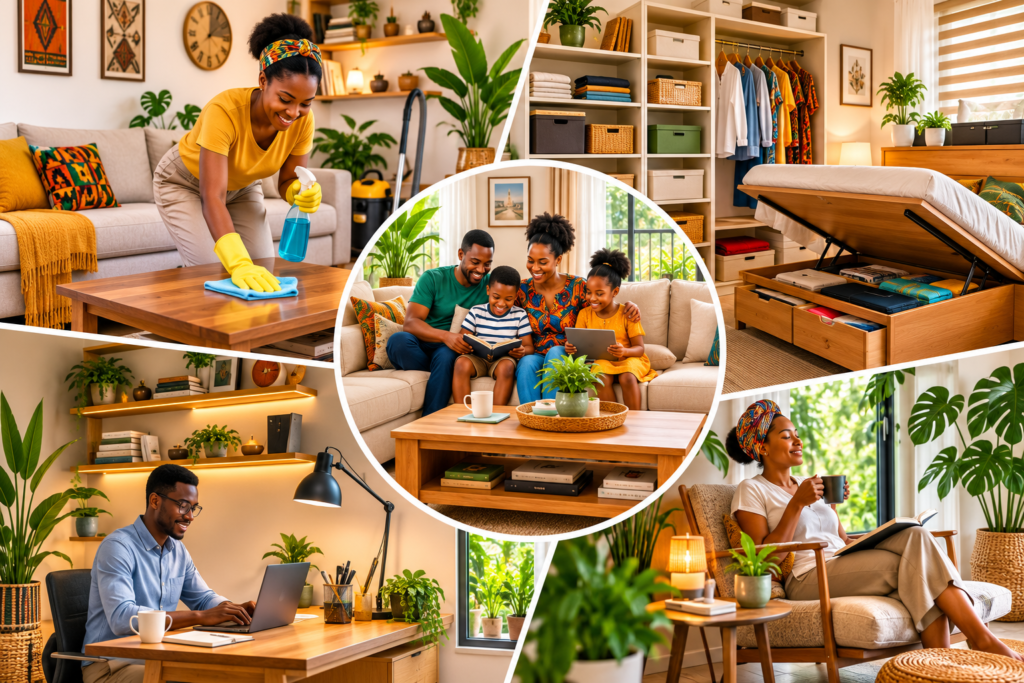 Furniture and storage units proper organization in Modern Ghanian Home 2026