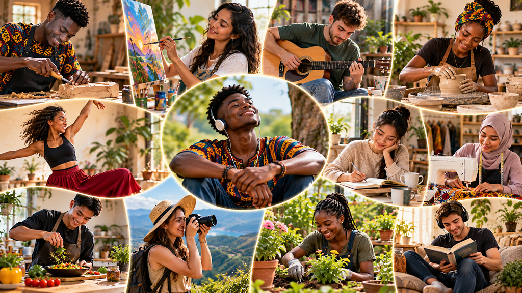 Different countries citizens enjoying time to learn skills with AI