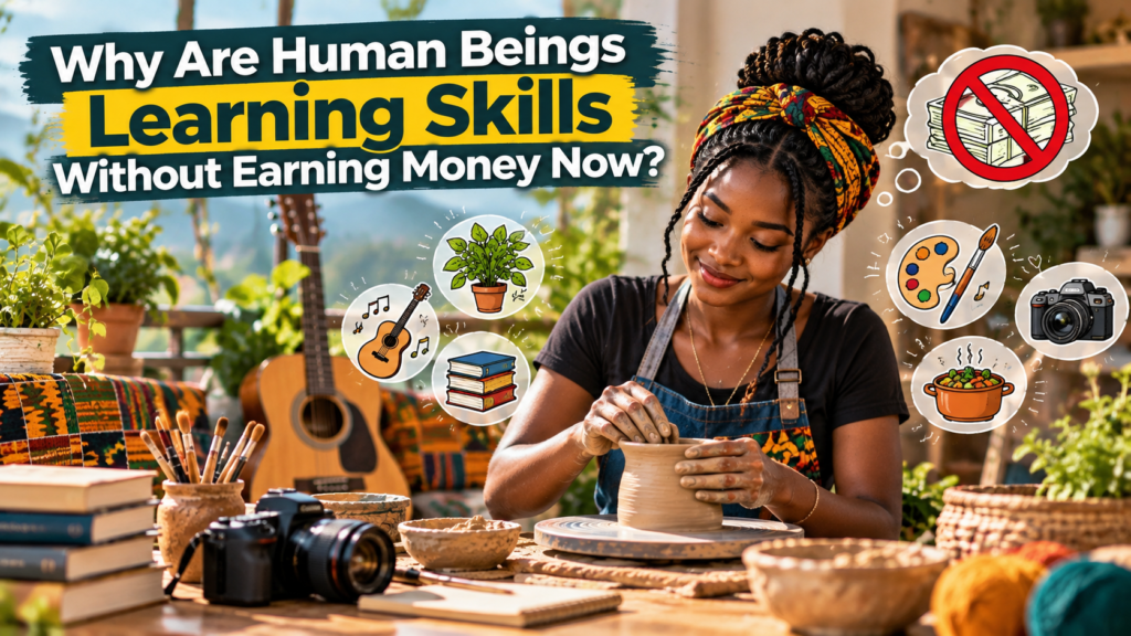 Ghanaian girl learning skills to make mind positive between busy schedules
